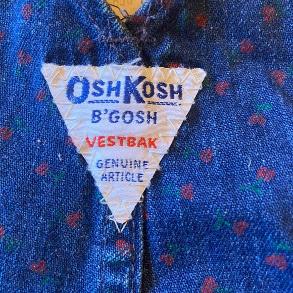 Vintage 80s Toddler OshKosh B'Gosh Overalls with cherry print, Kids Jumper - Picture 4 of 8